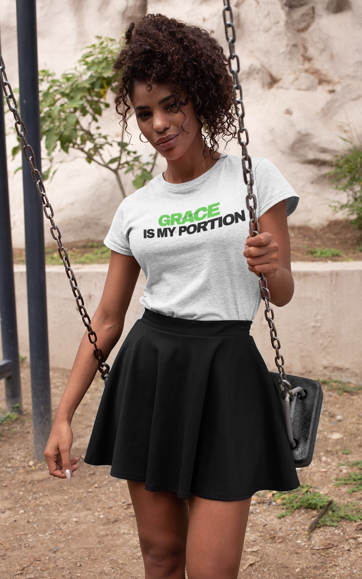 Grace Is My Portion Black Tee KFQ